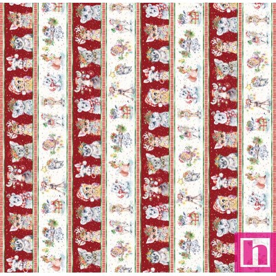 P121-LDCH5376-RW PATCH. AMERICANO LITTLE DARLINGS CHRISTMAS (03) 110 CM. ALG 100% ROJO/MULTI VENTA EN PZAS. DE 7 M APRO