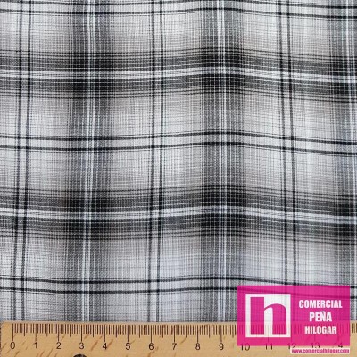 P77-4492-3/29 TEJIDO TRAMADO CUADROS TINNO  (02) 1.50 M. BAMBULA ALG.65%-POL.30%-EA 5% GRIS VENTA EN PZAS. DE 8 M APRO