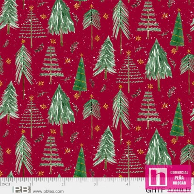 P121-GHTF4708R PATCH. AMERICANO GNOMES HOME TREE FARM (06) 110 CM. ALG 100% ROJO/VERDE VENTA EN PZAS. DE 7 M APRO