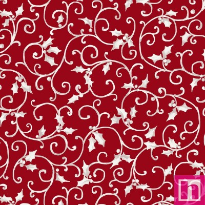 P121-OCHR 5064R PATCH. AMERICANO ORNAMENTAL CHRISTMAS (12) 110 CM. ALG 100% ROJO/CREMA VENTA EN PZAS. DE 7 M APRO