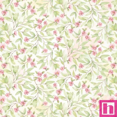 P121-BUNN5662-GP PATCH. AMERICANO BUNNIES AND BLOOMS (04) 110 CM. ALG 100% BLANCO/ROSA VENTA EN PZAS. DE 7 M APRO