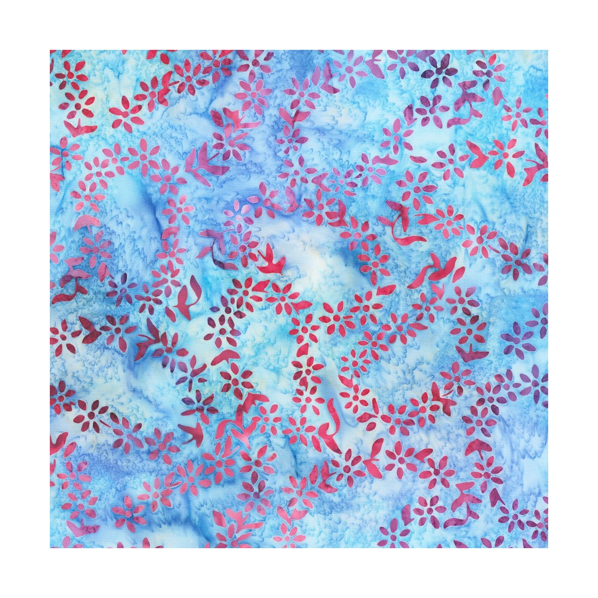 P135-AMD-22840-247 PATCH. AMERICANO PAISLEY BOUQUET BATIKS (17) 110 CM. ALG 100% AZUL VENTA EN PZAS. DE 7 M APRO