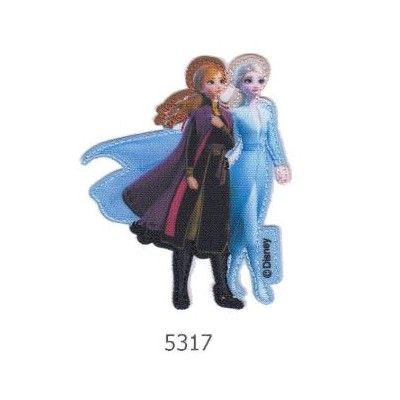 5317-000 APLICACION ADHESIVA FROZEN II-ELSA Y ANNA 60 X 80 MM POL 100% MULTICOLOR VENTA EN BOLSA  DE 3 UNIDADES