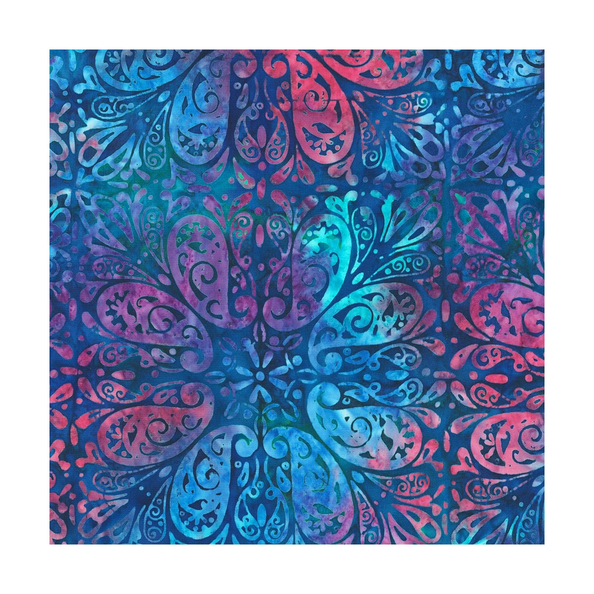 P135-AMD-22837-64 PATCH. AMERICANO PAISLEY BOUQUET BATIKS (19) 110 CM. ALG 100% AZUL VENTA EN PZAS. DE 7 M APRO