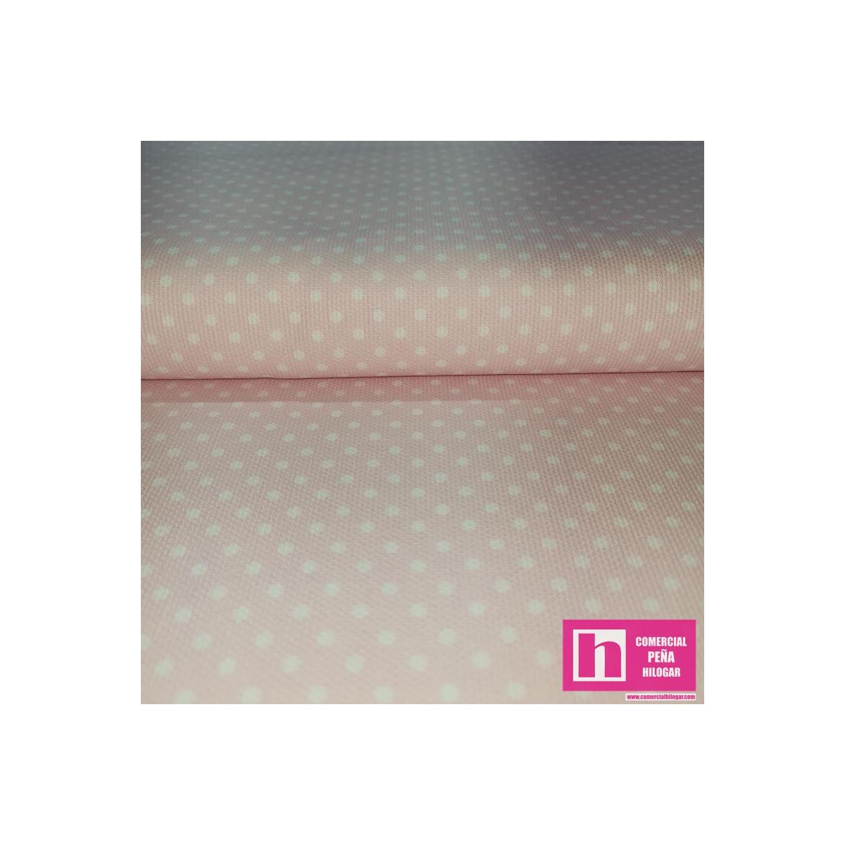 64172-4010 PIQUE ESTAMPADO BERNAL (10)-TOPOS 1.60 M. 170 GR/M2. ALG 100% ROSA/BLANCO VENTA EN PZAS. DE 6 M APRO