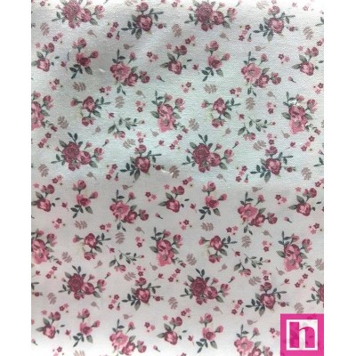 66723 VIYELA ESTAMPADA FABIOLA (01) 1.60 M. 145 GR/M2 - POL 50%-ALG 50% BLANCO/ROSA VENTA EN PZAS. DE 7 M APRO