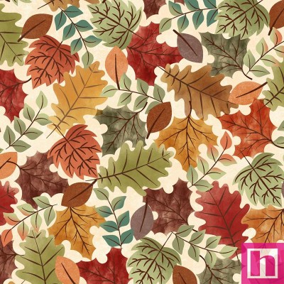 P17-MAS10733-EZ PATCH. AMERICANO HELLO AUTUMN (16) 110 CM. ALG 100% CREMA/MULTI VENTA EN PZAS. DE 7 M. APROX.