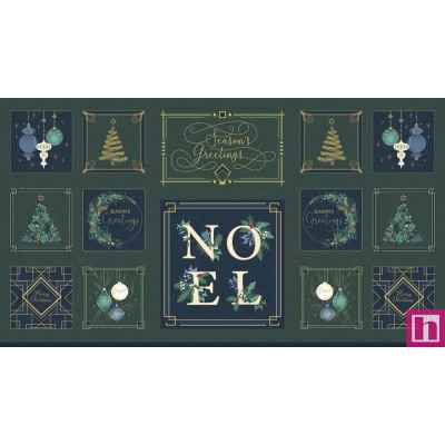 P121-DTHA5402-PA PATCH. AMERICANO DECO THE HALLS (01) PANEL 110 CM. ALG 100% VERDE VENTA EN PZAS. DE 7 M APRO