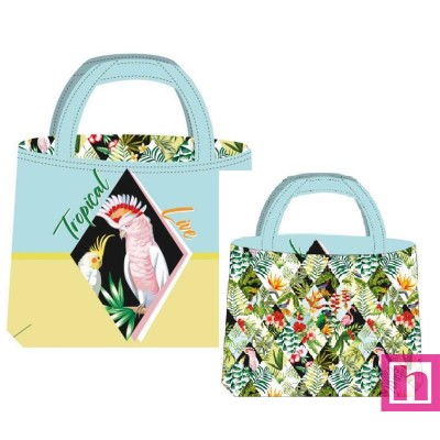 66654 BOLSO REVERSIBLE REPELENTE AL AGUA (09) TROPICAL LIVE - 45X50 CMS. POL 100% MULTI VENTA EN 2 UNIDADES