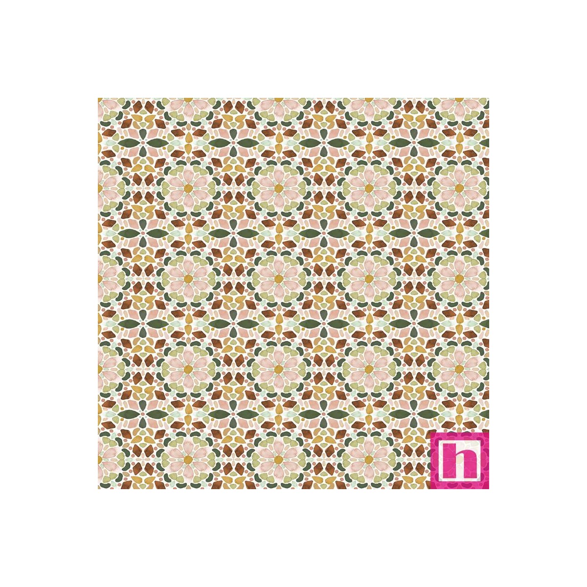 P121-FCHI5601MU PATCH. AMERICANO FLORAL CHIC (09) 110 CM. ALG 100% CREMA/MULTI VENTA EN PZAS. DE 7 M APRO