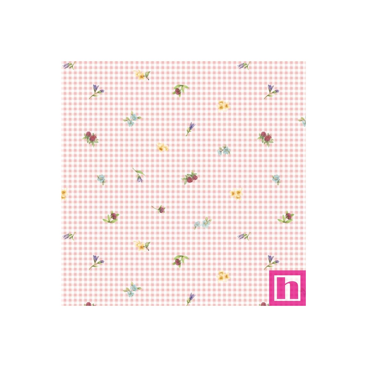 P121-BUNN5661P PATCH. AMERICANO BUNNIES AND BLOOMS (14) 110 CM. ALG 100% ROSA VENTA EN PZAS. DE 7 M APRO