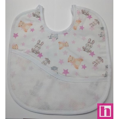 983489-000 BABERO ESTAMPADO+PANAMA ROXA 24X30 POL 60%-ALG 40% ROSA/VIVO BLANCO VENTA EN BOLSA DE 3 UDS.