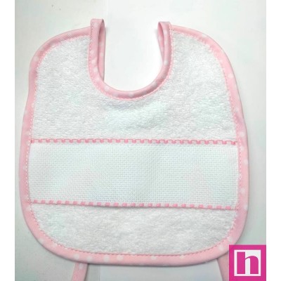 981837-011 BABERO RIZO+PANAMA DANIEL 20X20 POL 60%-ALG 40% BLANCO/VIVO ROSA VENTA EN BOLSA DE 3 UDS.