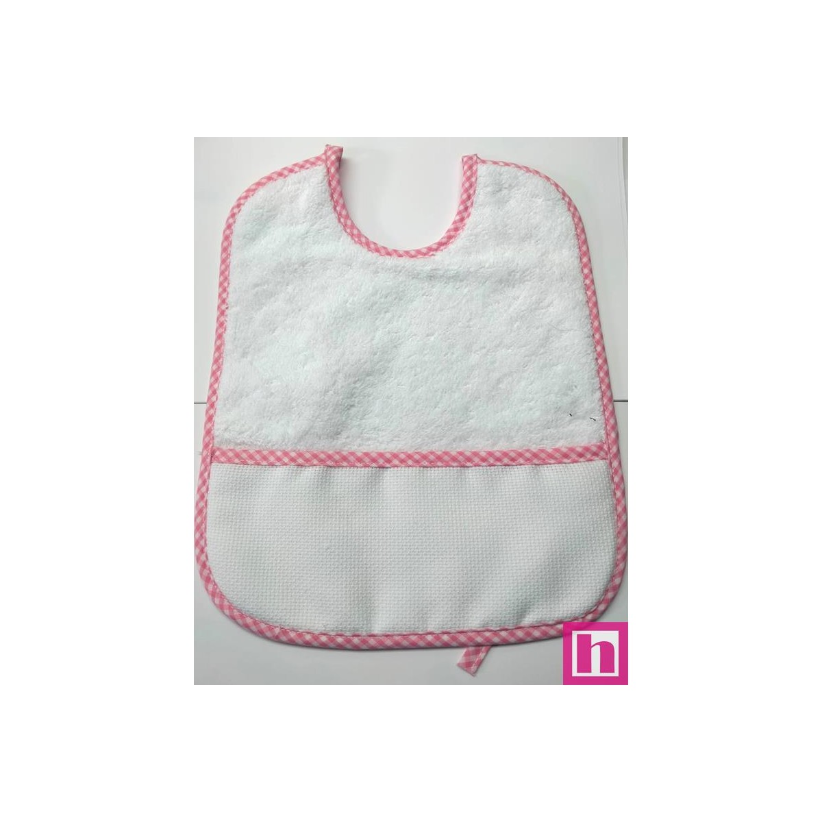 8286-011 BABERO RIZO+PANAMA MARTINA 24X30 POL 60%-ALG 40% BLANCO/VIVO ROSA VENTA EN BOLSA DE 3 UDS.