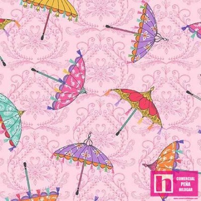 64862 PATCH.AMERICANO ELEPHANT CAVALCADE (18) 110 CM. ALGODON 100% ROSA Venta en piezas de 6.80 M