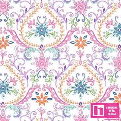 64864 PATCH.AMERICANO ELEPHANT CAVALCADE (20) 110 CM. ALGODON 100% BLANCO/MULTI Venta en piezas de 6.80 M