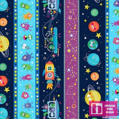64889 PATCH.AMERICANO LOST IN SPACE (05) 110 CM. ALGODON 100% MULTICOLOR Venta en piezas de 6.80 M
