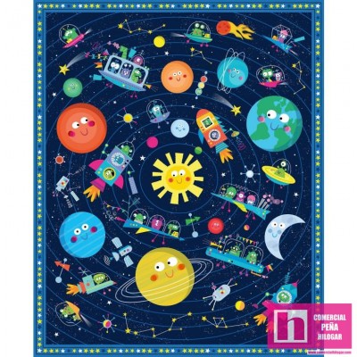 64893 PATCH.AMERICANO LOST IN SPACE (09) PANEL 90X110 CM. ALGODON 100% MARINO Venta en piezas de 6.80 M