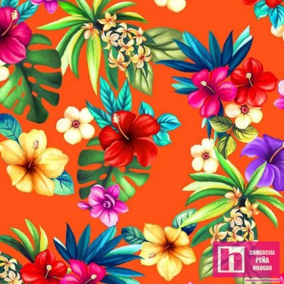 64903 PATCH.AMERICANO LET´S GET TROPICAL (02) 110 CM. ALGODON 100% NARANJA Venta en piezas de 6.80 M