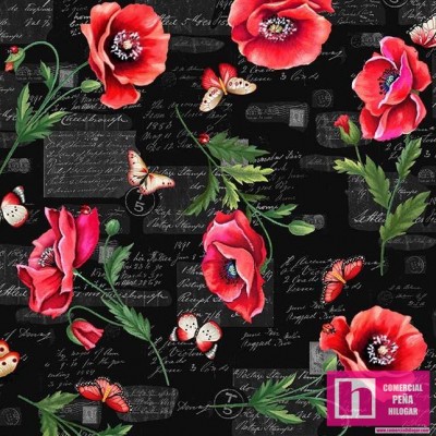 64972 PATCH.AMERICANO WHAT´S POPPIN (01) 110 CM. ALGODON 100% NEGRO Venta en piezas de 6.80 M