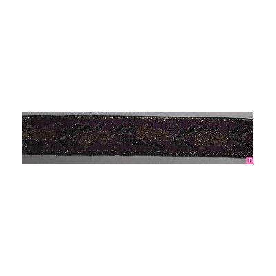 655367-0022 CINTA JACQUARD CLIO 25 MM. POLIESTER 100% MORADO/DORADO Venta en piezas de 7.00 M