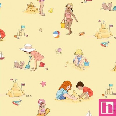 65901 PATCH.AMERICANO SUNSHINE AND SANDCASTLES (02) 110 CM. ALGODON 100% VAINILLA Venta en piezas de 6.80 M