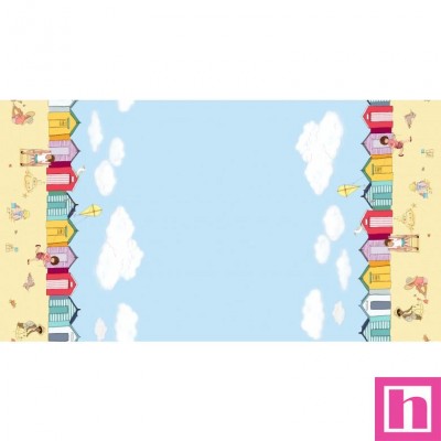 65907 PATCH.AMERICANO SUNSHINE AND SANDCASTLES (08) PANEL 110 CM. ALGODON 100% CIELO Venta en piezas de 6.80 M