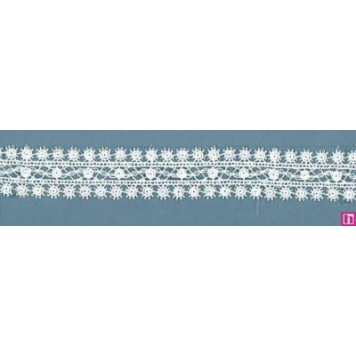 66430 GALON GUIPUR SIRENA 20 MM. POLIESTER 100% BLANCO Venta en piezas de 13.80 M