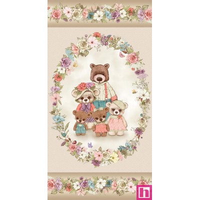 66972 PATCH. AMERICANO BEAR FAMILY PORTRAITS (14) 110 CM. ALGODON 100% PANEL 60X110 MULTI Venta en piezas de 7.00 M