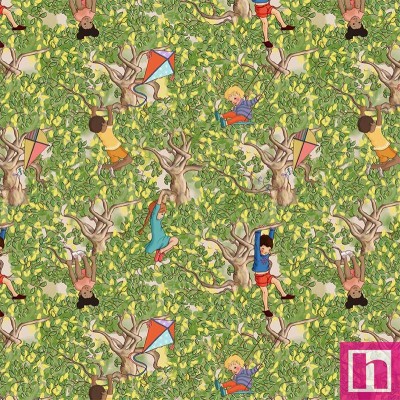 66989 PATCH. AMERICANO PLAYGROUND AND PARK (17) 110 CM. ALGODON 100% VERDE Venta en piezas de 7.00 M