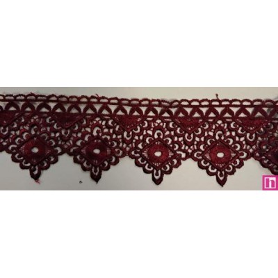 67087 PUNTILLA GUIPUR CHRISTIAN 70 MM. POLIESTER 100% BURDEOS Venta en piezas de 19.30 M