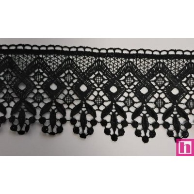 67096 PUNTILLA GUIPUR NOAHT 80 MM. POLIESTER 100% NEGRO Venta en piezas de 24.30 M