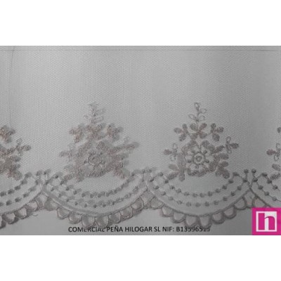 67166 PUNTILLA TUL BORDADO HELINA 85 MM. POLIESTER 100% NUDE Venta en piezas de 13.00 M