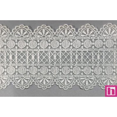 67171 GALON TUL BORDADO RONALL 90 MM. POLIESTER 100% NATURAL Venta en piezas de 13.00 M