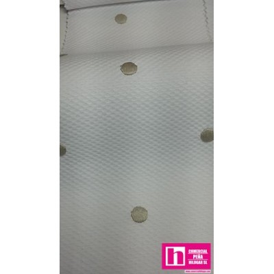 67201 PIQUE BORDADO ORIEL (02) 1.60 MTS ALGODON 88%-POLIESTER 12% BLANCO/BEIG Venta en piezas de 6.00 M