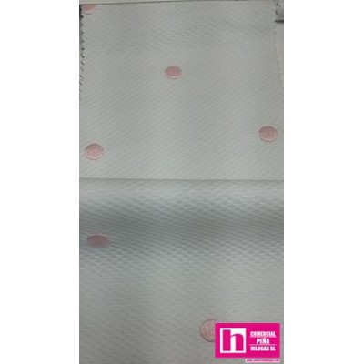 67202 PIQUE BORDADO ORIEL (03) 1.60 MTS ALGODON 88%-POLIESTER 12% BLANCO/ROSA Venta en piezas de 6.00 M