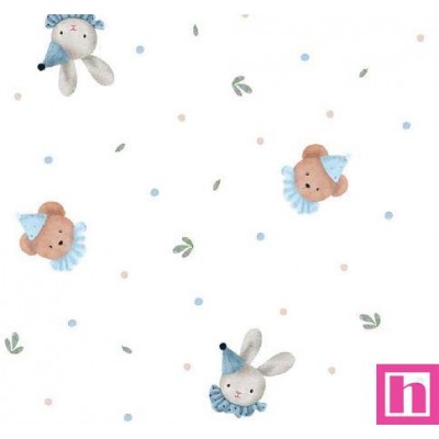 67252 PIQUE ESTAMPADO ELIAM (02) 1.50 M. 170 GR/M2. ALGODON 100% BLANCO/AZUL Venta en piezas de 6.00 M