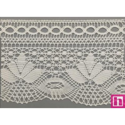 67286 PUNTILLA BOLILLO FULVIO 100 MM. ALGODON 100% BLANCO Venta en piezas de 30.00 M