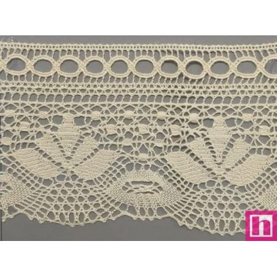 67287 PUNTILLA BOLILLO FULVIO 100 MM. ALGODON 100% BEIG Venta en piezas de 30.00 M