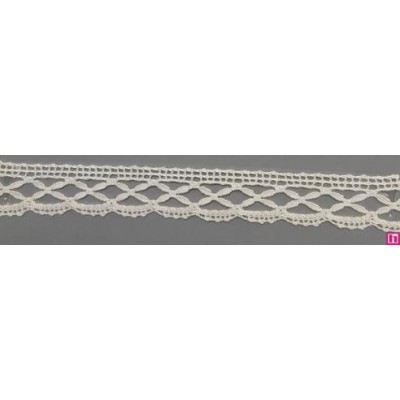 67298 PUNTILLA BOLILLO MICHELE 20 MM. ALGODON 100% BLANCO Venta en piezas de 30.00 M