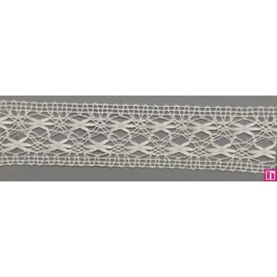 67301 ENTREDOS BOLILLO VICENZO 33 MM. ALGODON 100% BLANCO Venta en piezas de 30.00 M