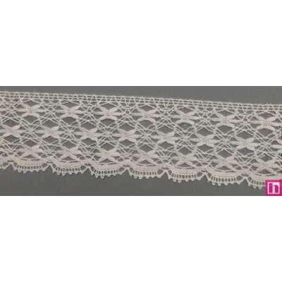 67303 PUNTILLA BOLILLO VICENZO 43 MM. ALGODON 100% BLANCO Venta en piezas de 30.00 M