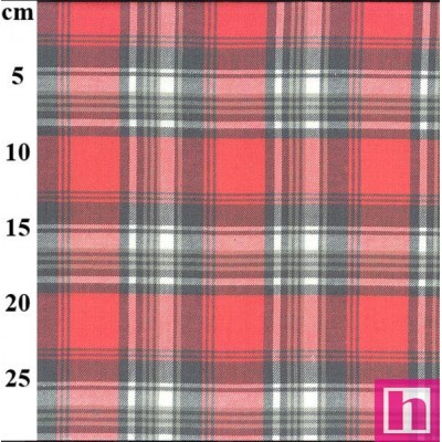 67487 VIYELA CUADROS SHEILA (02) 144 CM. 140 GR/M2. ALGODON PEINADO 100% CORAL Venta en piezas de 6.00 M
