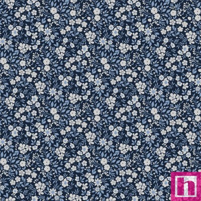 67521 TEJIDO ESTAMPADO FIDEL (01) 1.40 M. 110 GR/M2. ALGODON 100% AZUL Venta en piezas de 10.00 M