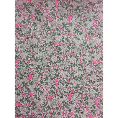 67568 VIENA ESTAMPADA SHYLA (01) 150 CM. 120 GR/M2. ALGODON ORG.100% ROSA FLUOR Venta en piezas de 10.00 M