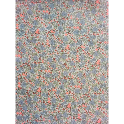 67569 VIENA ESTAMPADA SHYLA (02) 150 CM. 120 GR/M2. ALGODON ORG.100% NARANJA FLUOR Venta en piezas de 10.00 M