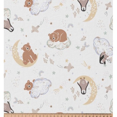 67651 TEJIDO ESTAMPADO AURELIE (03) 1.50 M. 115 GR/M2. ALGODON 100% BLANCO Venta en piezas de 10.00 M