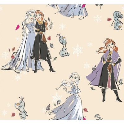 67662 TEJIDO ESTAMPADO FROZEN (00) 1.40 M. 130 GR/M2 ALGODON 100% BEIG Venta en piezas de 6.00 M