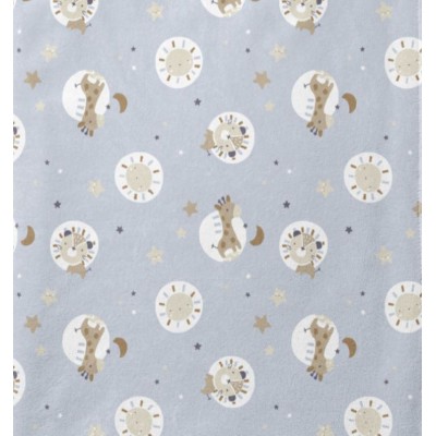 67676 CORALINA ESTAMPADA BLOUBI (01) 150 CM. 260 GR/M2. POLIESTER 100% CELESTE Venta en piezas de 10.00 M