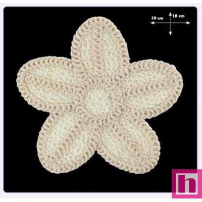 687022-0003 APLICACIÓN FANTASIA FLOR AMAPOLA RED.100 MM. ALGODON 100% BLANCO Venta en piezas de 5.00 U